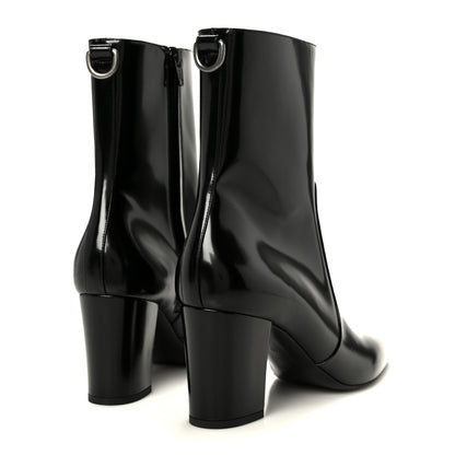 Saint Laurent Vitello Marilyn Betty 70 Ankle Zip Boots 40 Black 5 of 10