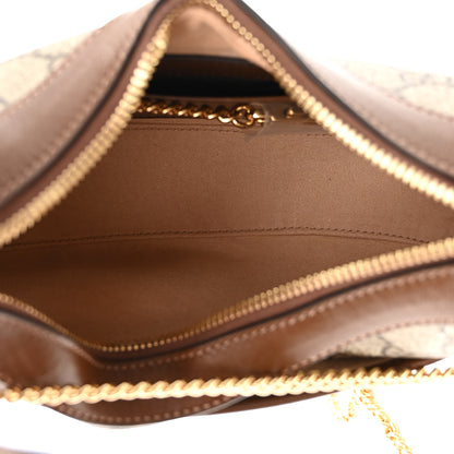 Gucci GG Supreme Monogram Azalea Calfskin Mini Retro Interlocking G Half Moon Bag Beige Ebony Brown Sugar 5 of 11