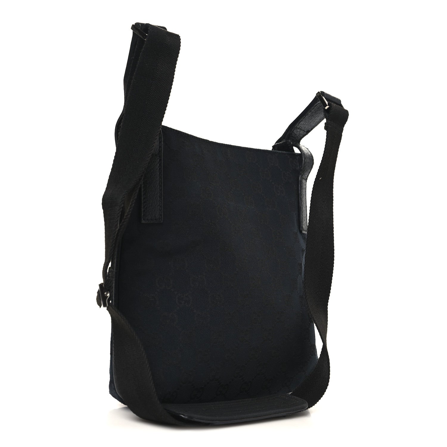 Gucci Monogram Flat Messenger Bag Black 3 of 10