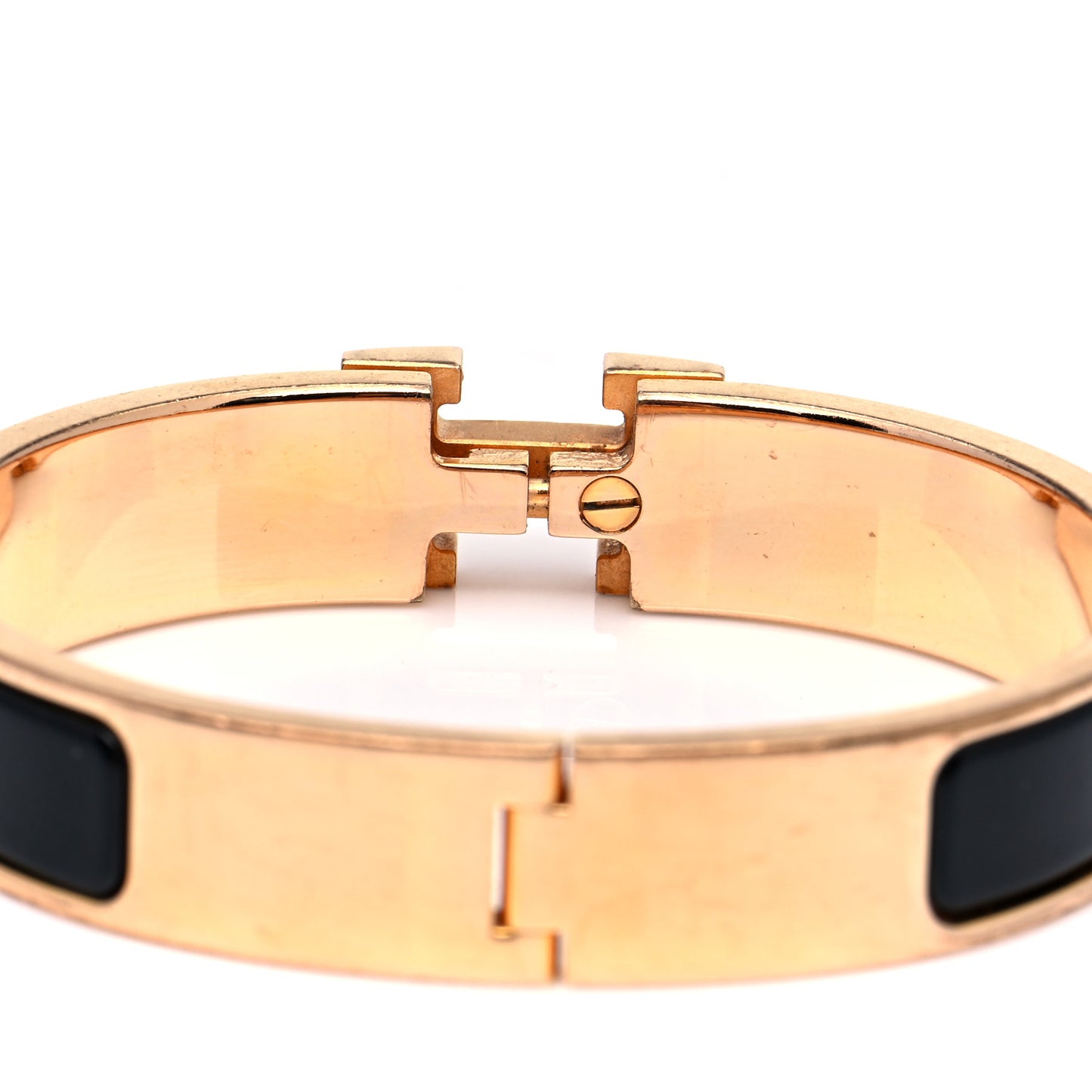 Enamel Narrow Clic Clac H Bracelet PM Black