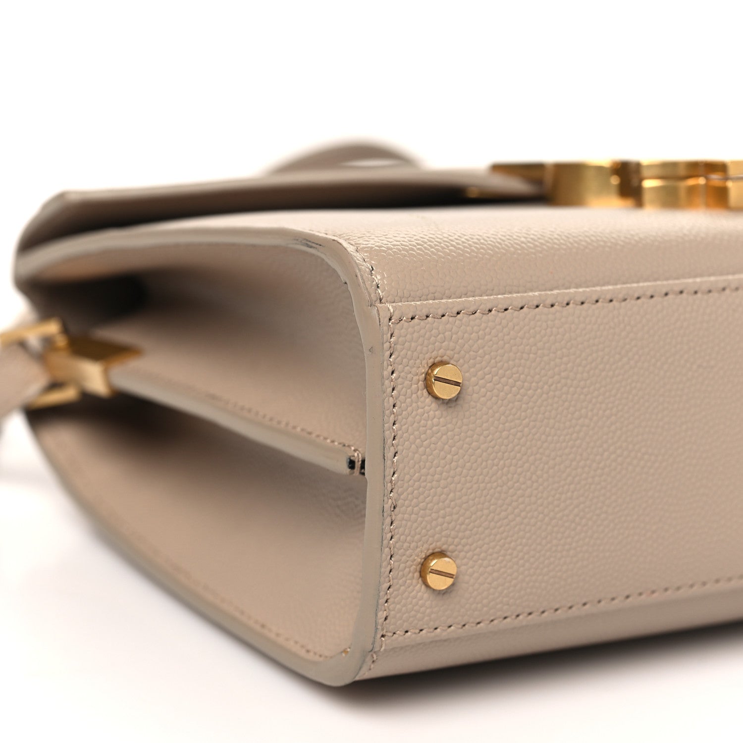 Saint Laurent Grain de Poudre Mini Classic Monogram Cassandra Top Handle Beige 8 of 11