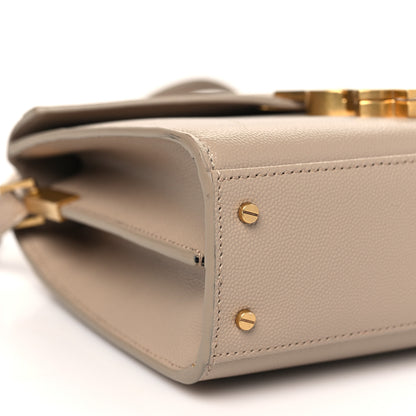 Saint Laurent Grain de Poudre Mini Classic Monogram Cassandra Top Handle Beige 8 of 11