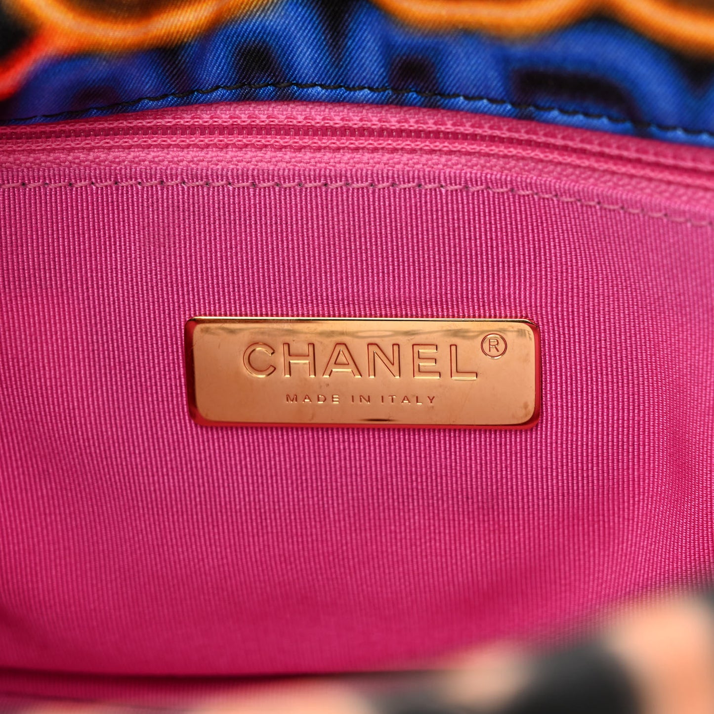 Fabric Printed Medium Chanel 19 Flap Black Multicolor