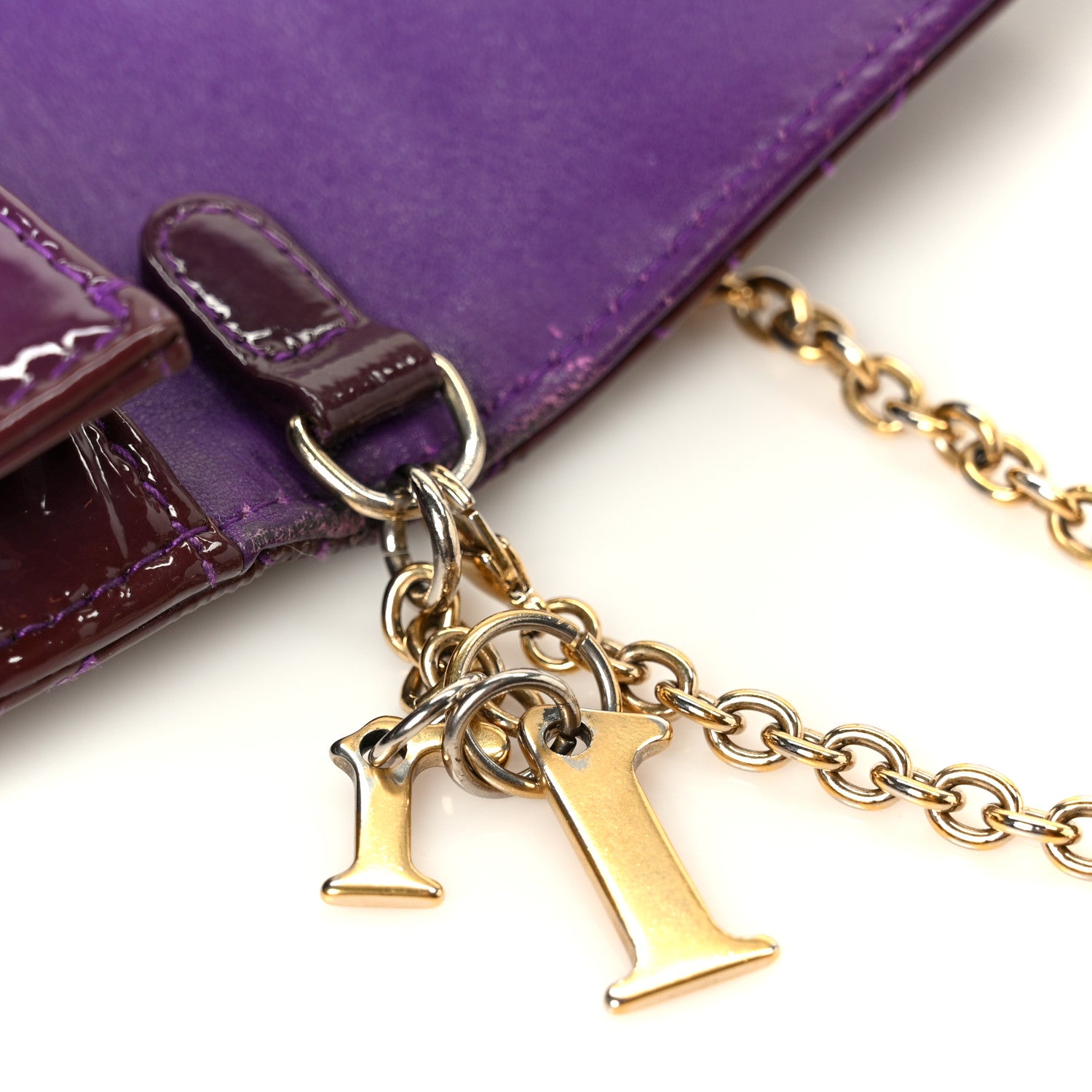 Christian Dior Patent Cannage Lady Dior Convertible Clutch Purple 9 of 12