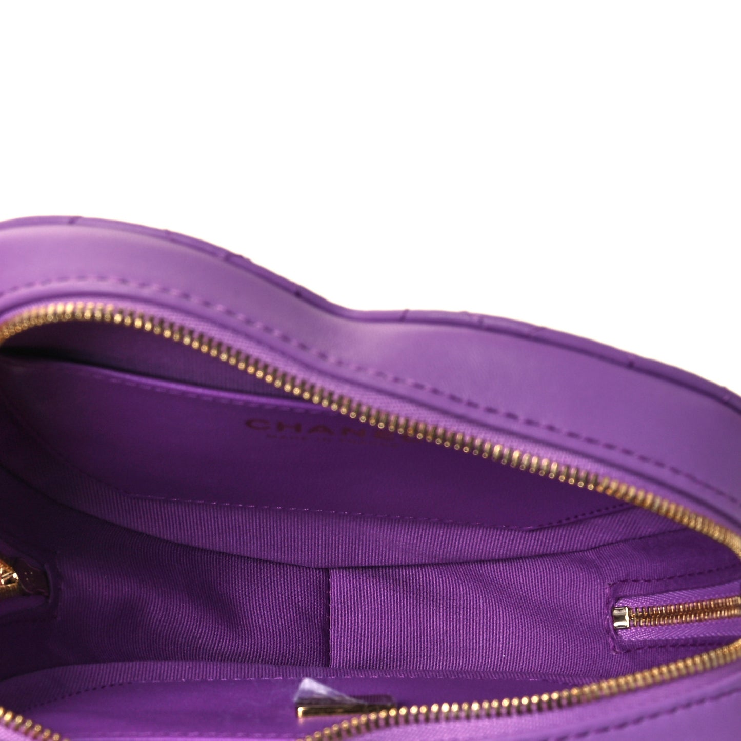 Lambskin Quilted CC In Love Heart Bag Purple