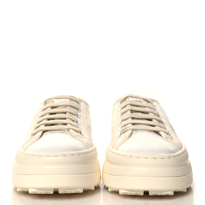 Gucci GG Monogram Womens 1977 Tennis Platform 52mm Sneakers 36 Great White Mystic White 3 of 8