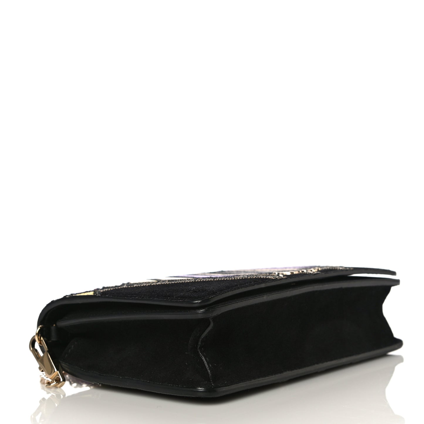 Suede Calfskin Egyptian Print Mini Pandora Chain Wallet Multicolor