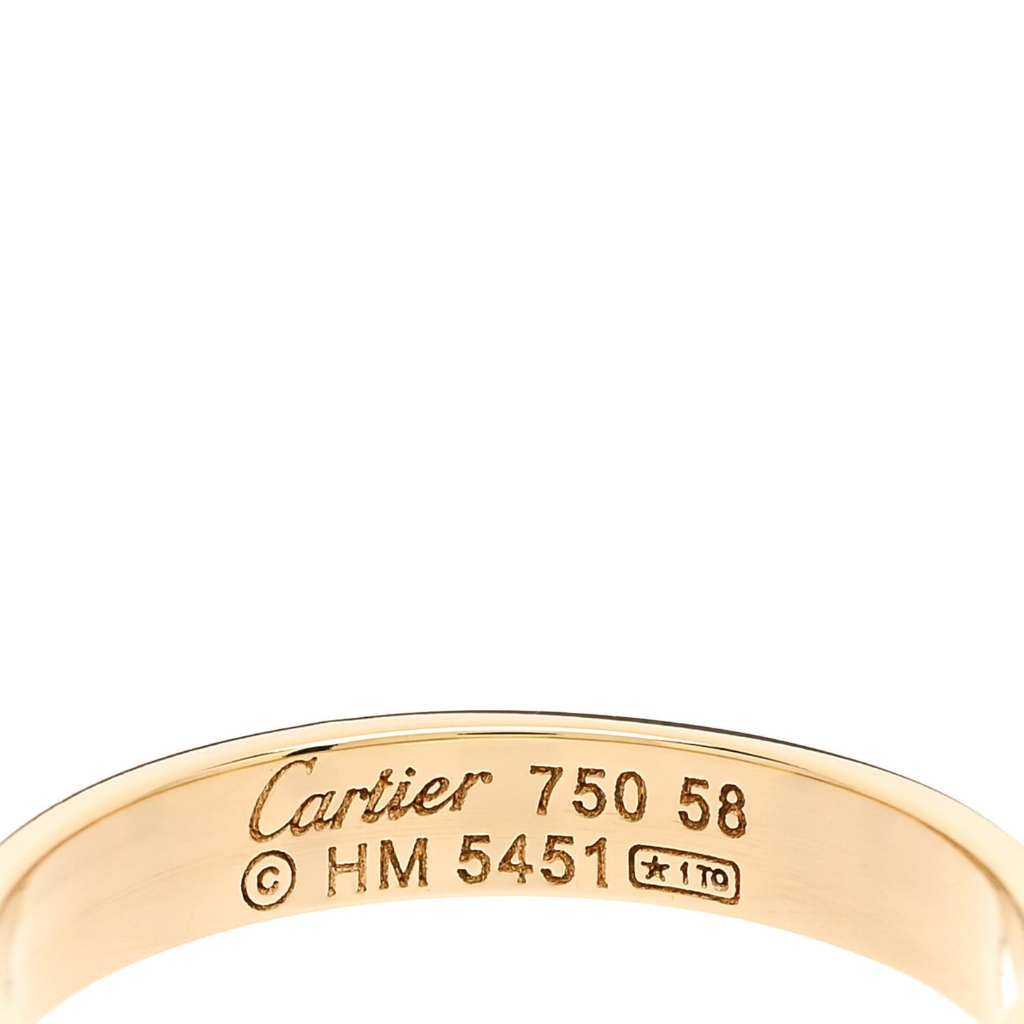 18K Yellow Gold 3.5mm LOVE Wedding Band Ring 58 8.25