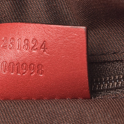 Gucci Guccissima Half Moon Bamboo Ring Hobo Red 7 of 12