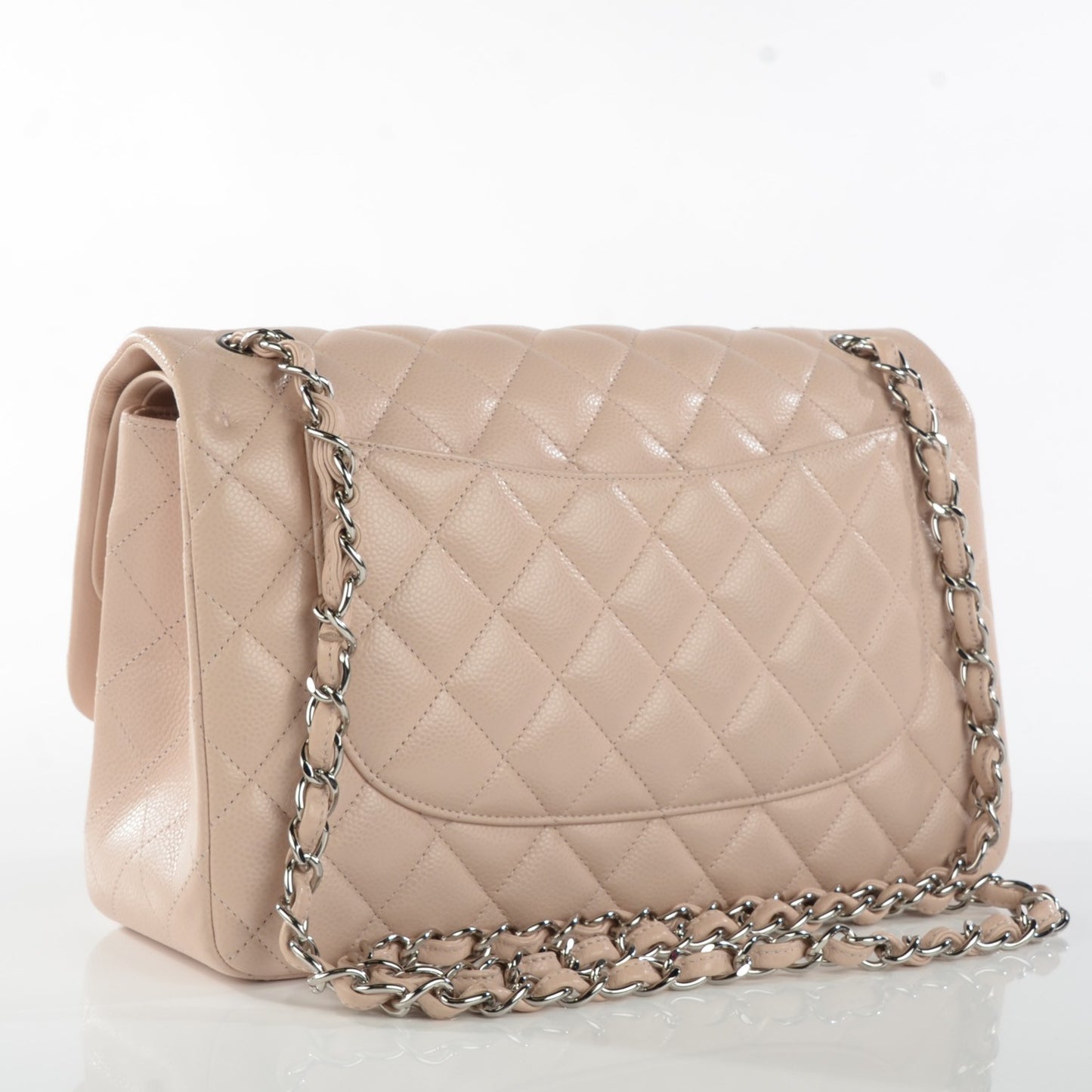 Caviar Quilted Jumbo Double Flap Light Pink