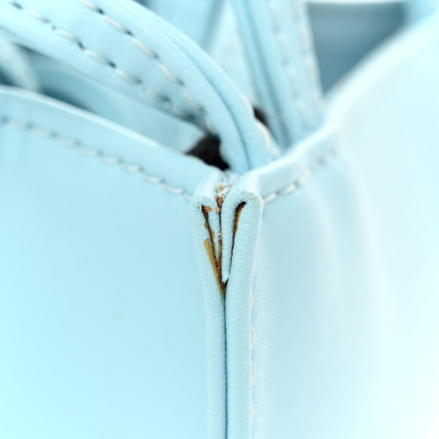 Vegan Leather Small Shopping Bag Pool Blue