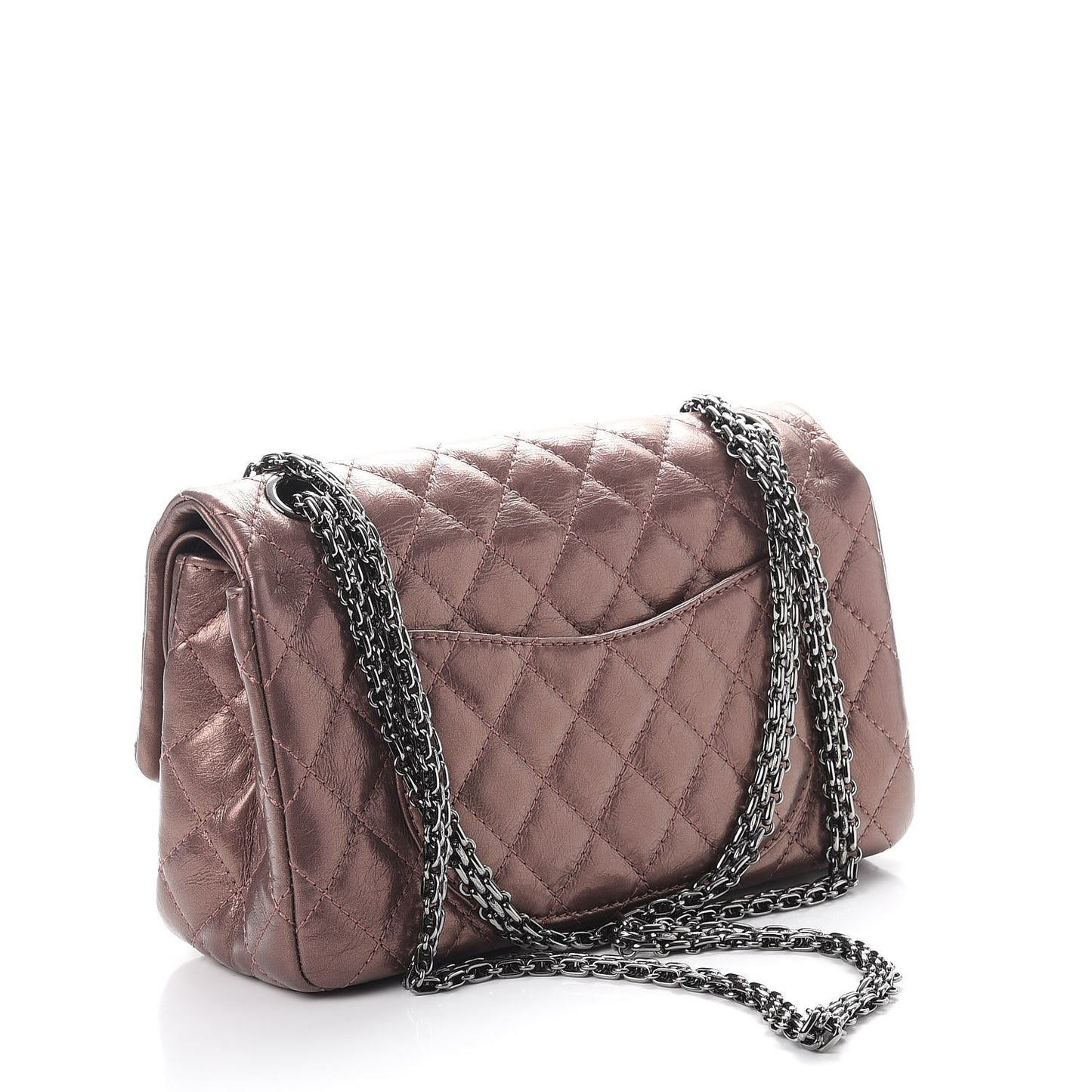 Metallic Calfskin Quilted 2.55 Reissue 225 Flap Pink
