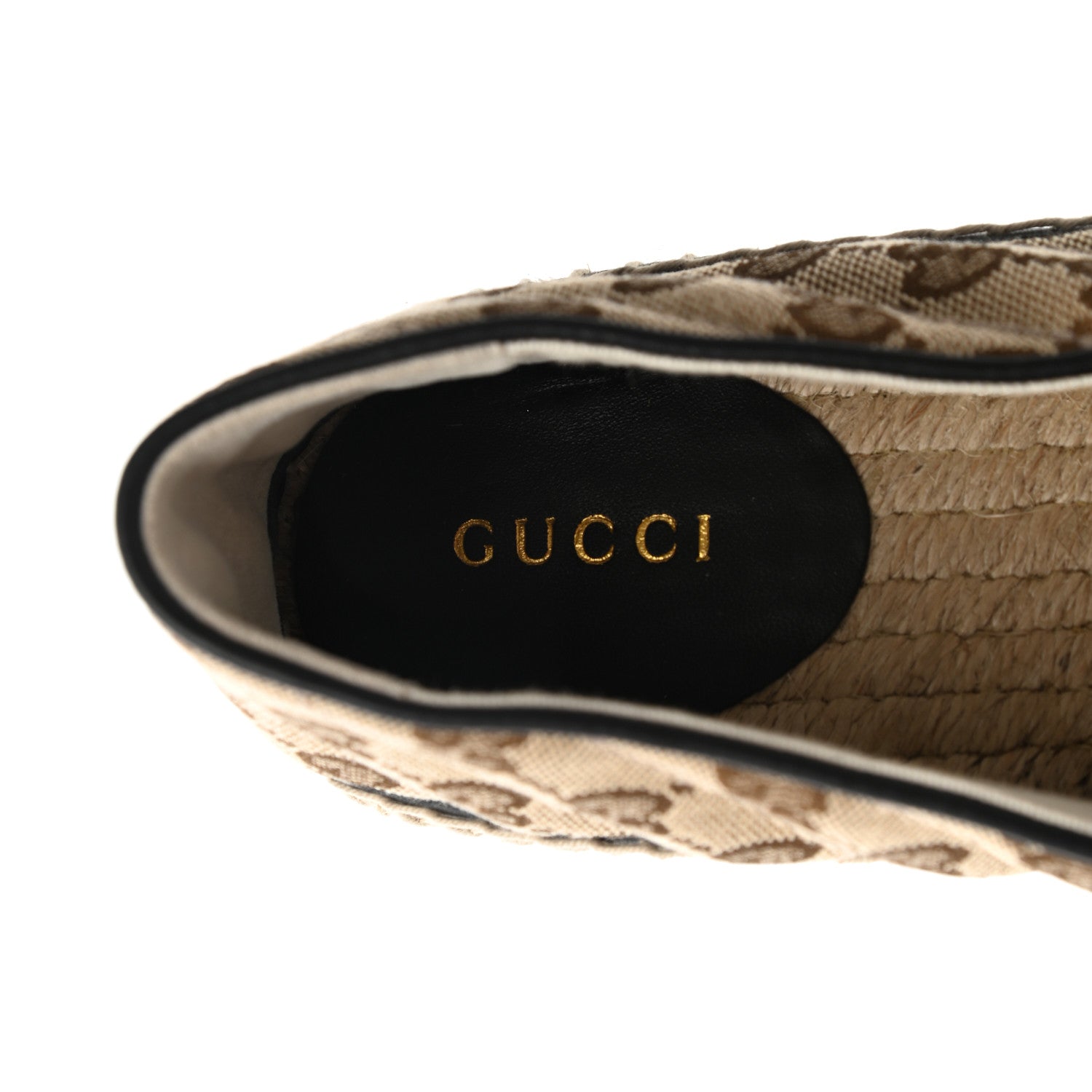 Gucci Monogram Matelasse Diagonal GG Marmont Espadrilles 39.5 Beige Ebony Black 7 of 12