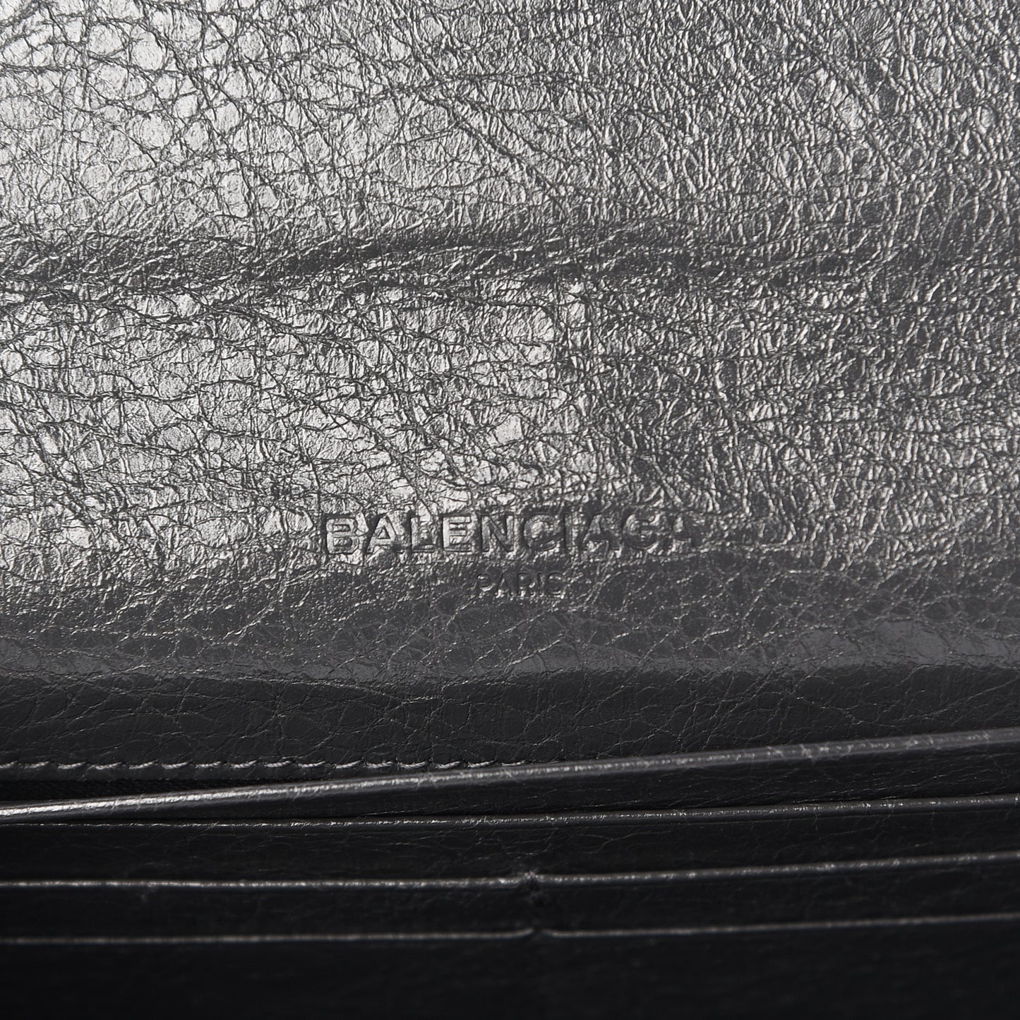 Agneau Classic Silver Hardware Money Wallet Gris Fossile