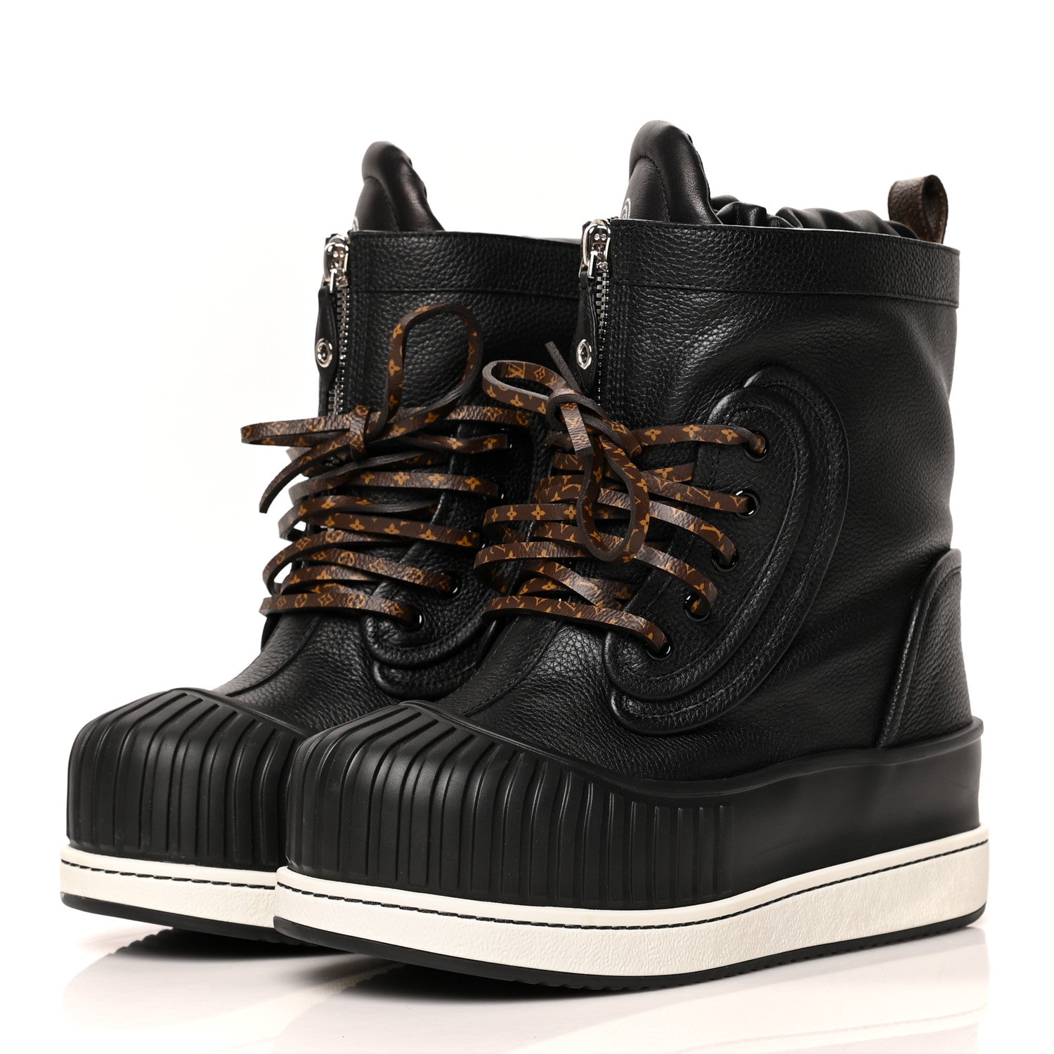 Louis Vuitton Monogram Slalom Flat Half Boots 38 Black 3 of 9