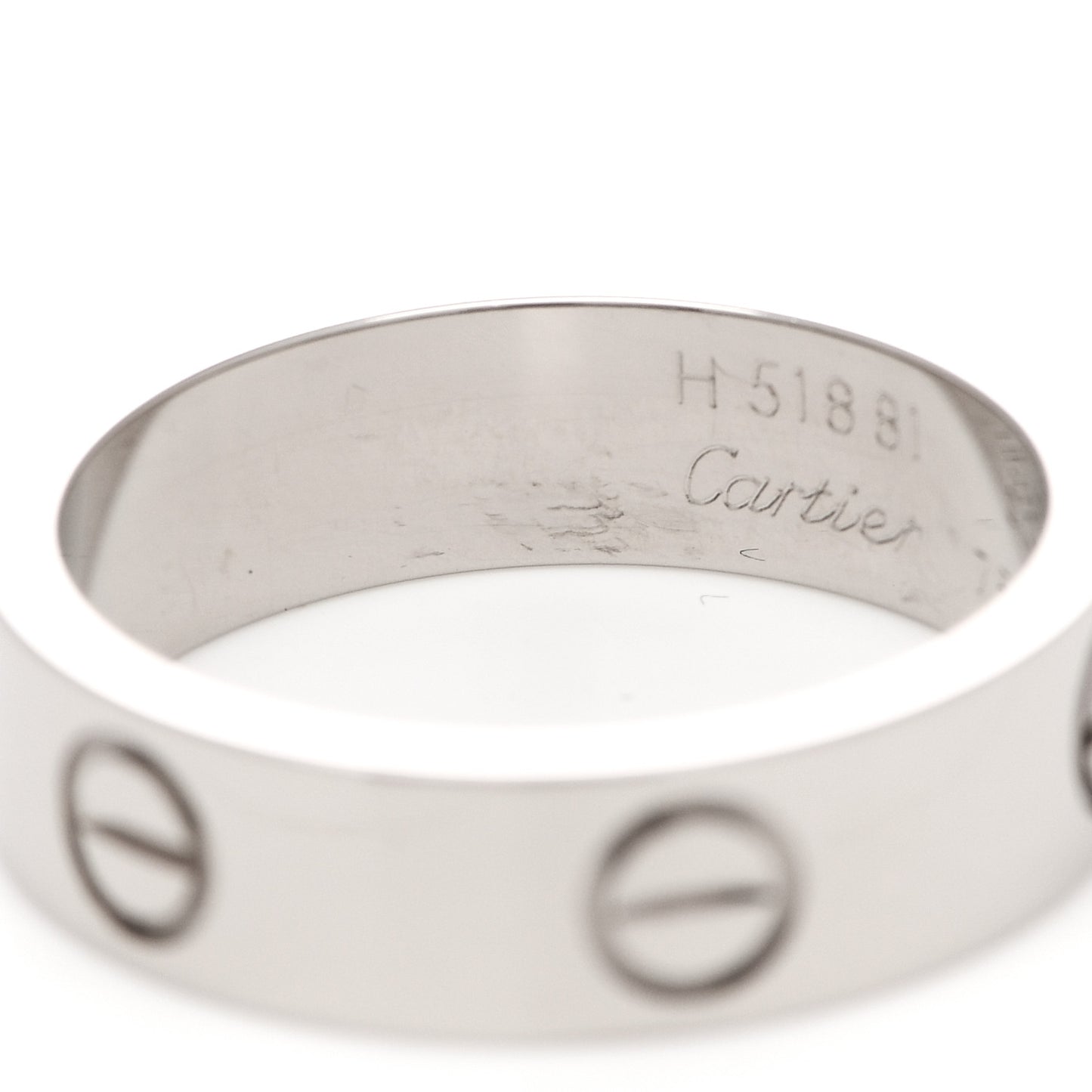 18K White Gold 5.5mm LOVE Ring 55 7.25