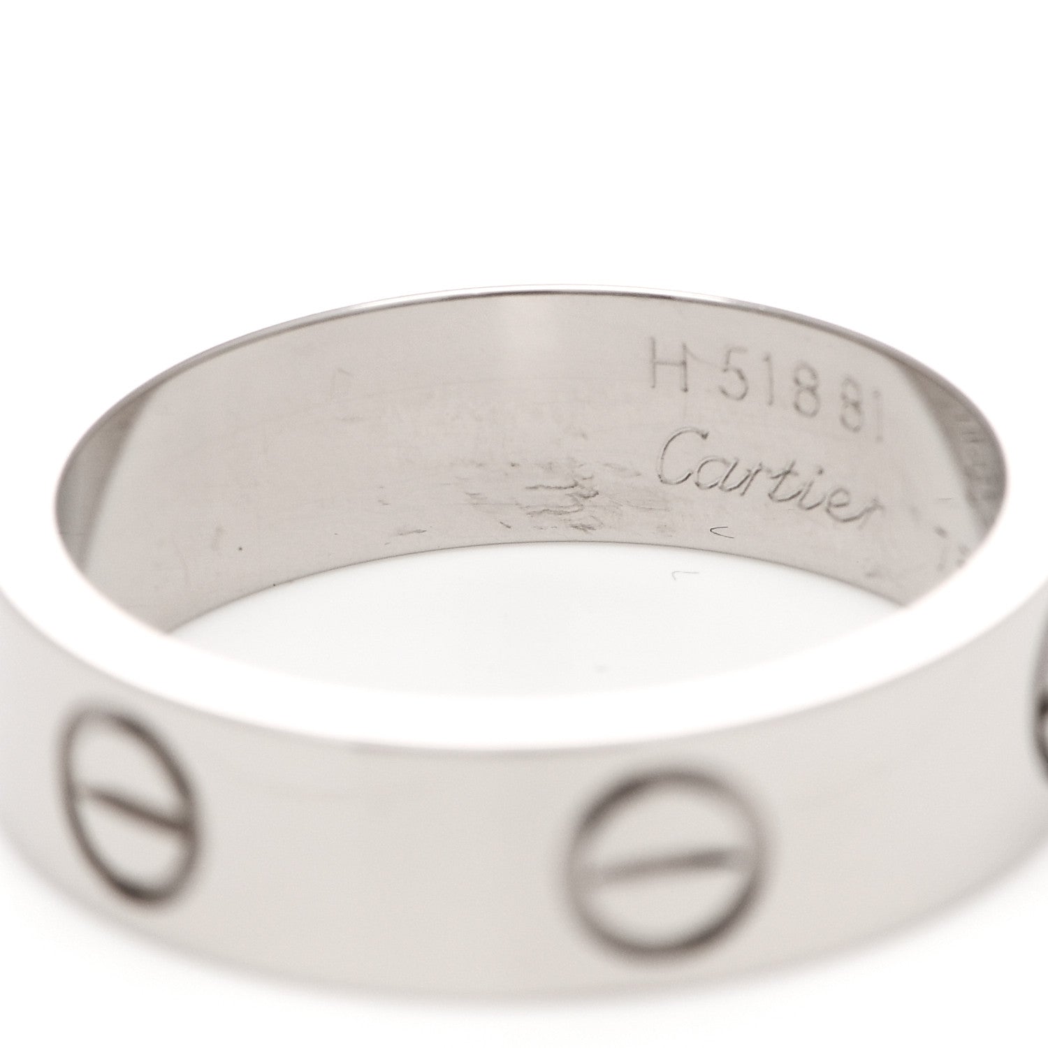 Cartier 18K White Gold 5.5mm LOVE Ring 55 7.25 6 of 7