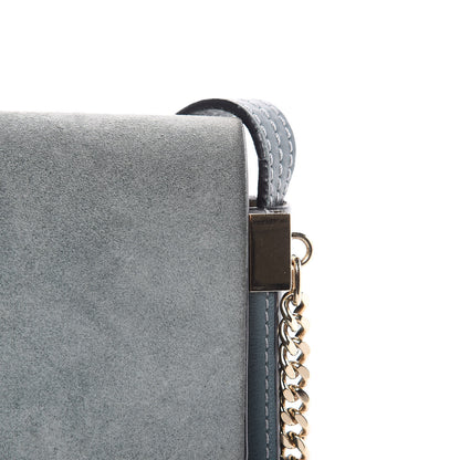 Chloe Suede Calfskin Small Faye Shoulder Bag Cloudy Blue 12 of 16