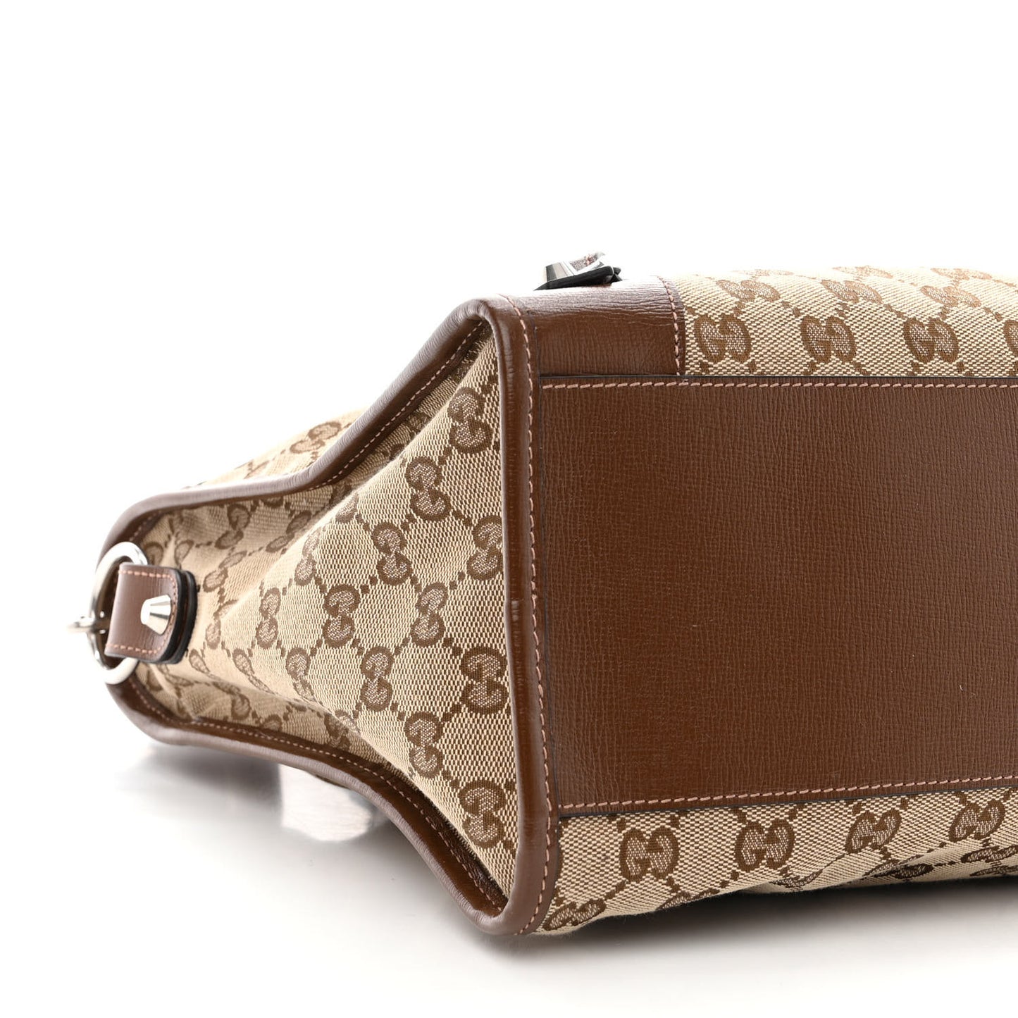 X GUCCI GG Monogram Azalea Calfskin Neo Classic Silver Hardware Medium City Beige Ebony Brown Sugar