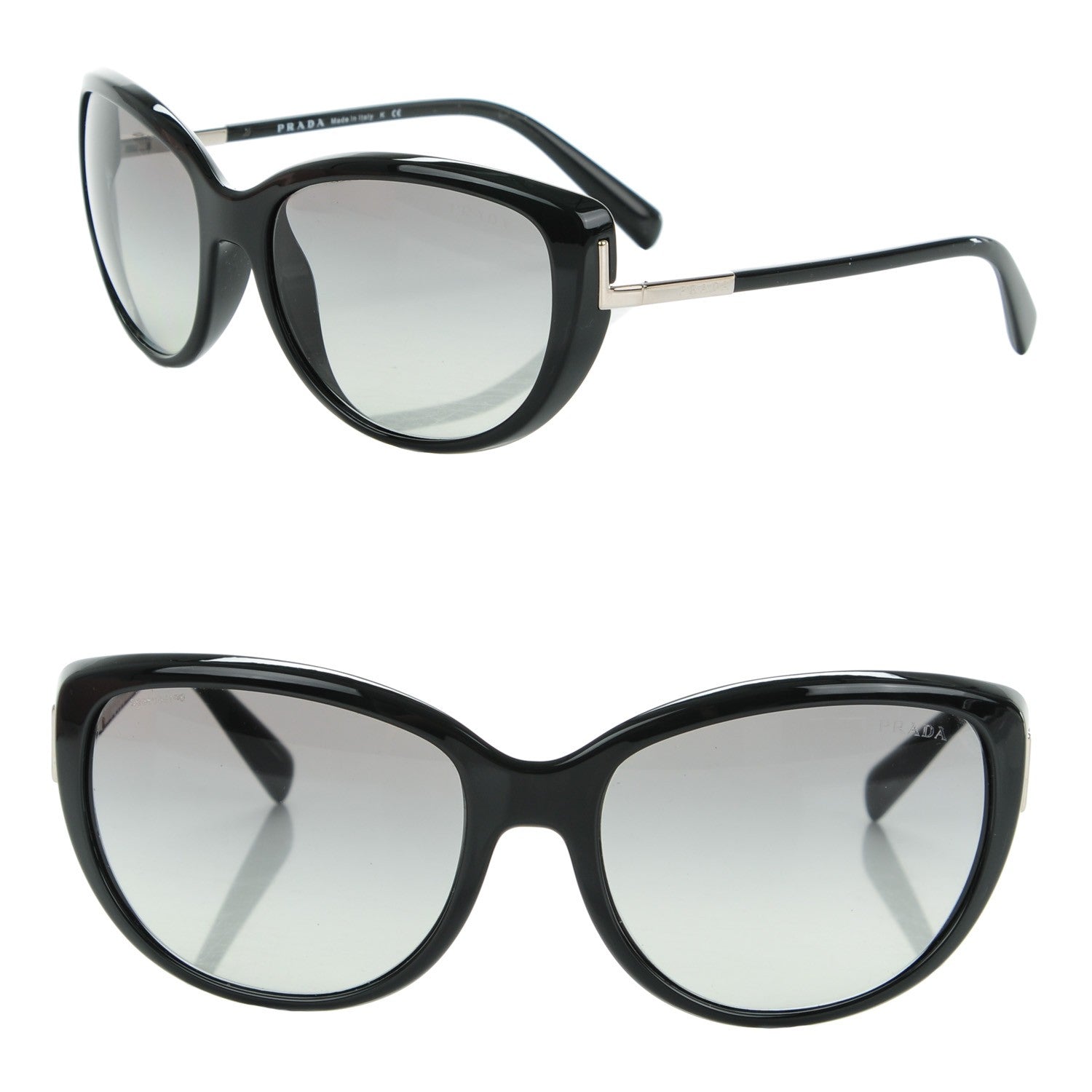 Prada Cat Eye Sunglasses SPR 07O Black 1 of 6