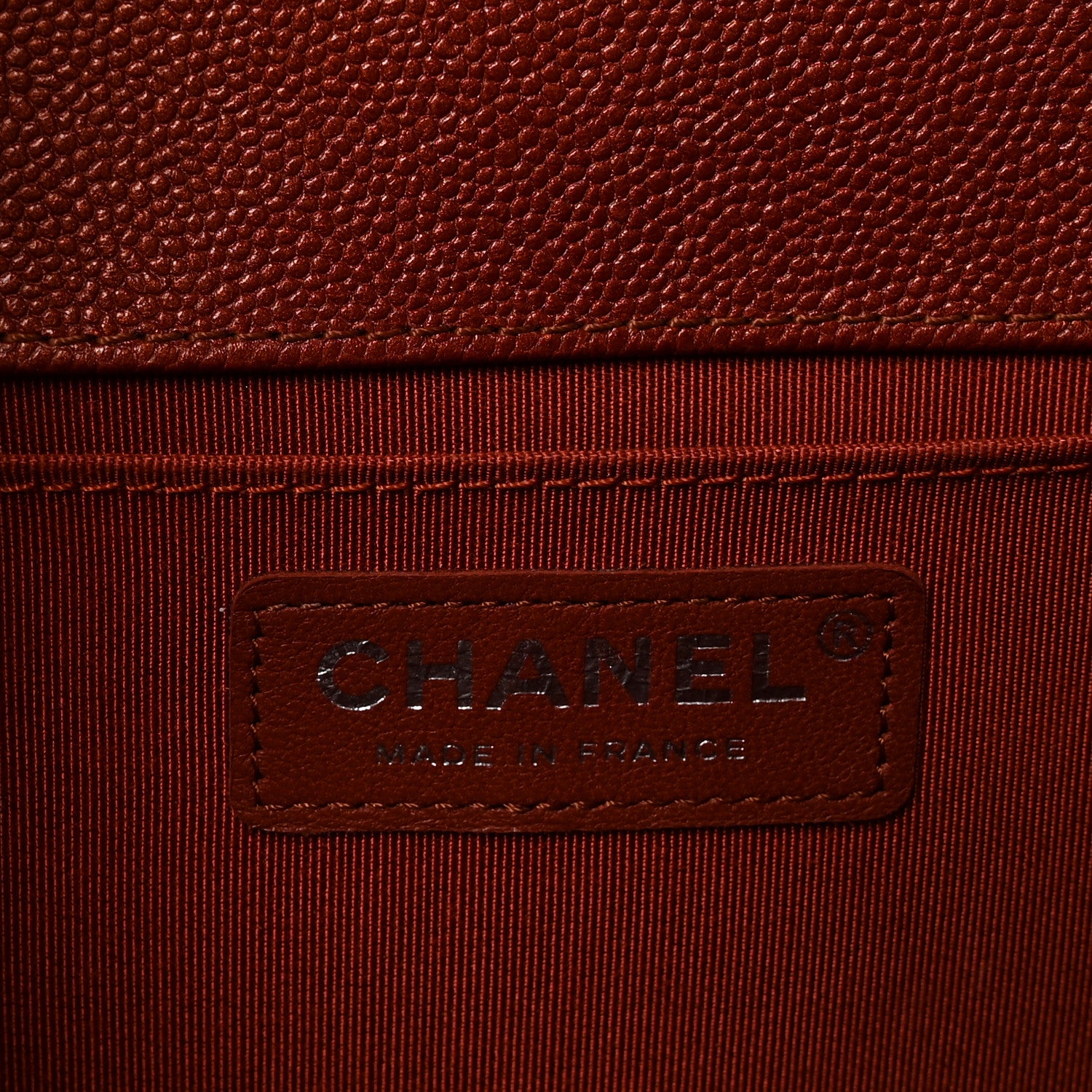 Chanel Metallic Caviar Chevron Quilted Medium Boy Flap Orange 6 of 11