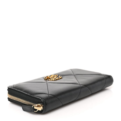 Chanel Lambskin Quilted 19 Long Zipped Around Wallet Black 4 of 7