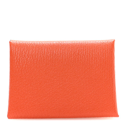 Hermes Chevre Chamkila Calvi Duo Card Case Orange 1 of 7