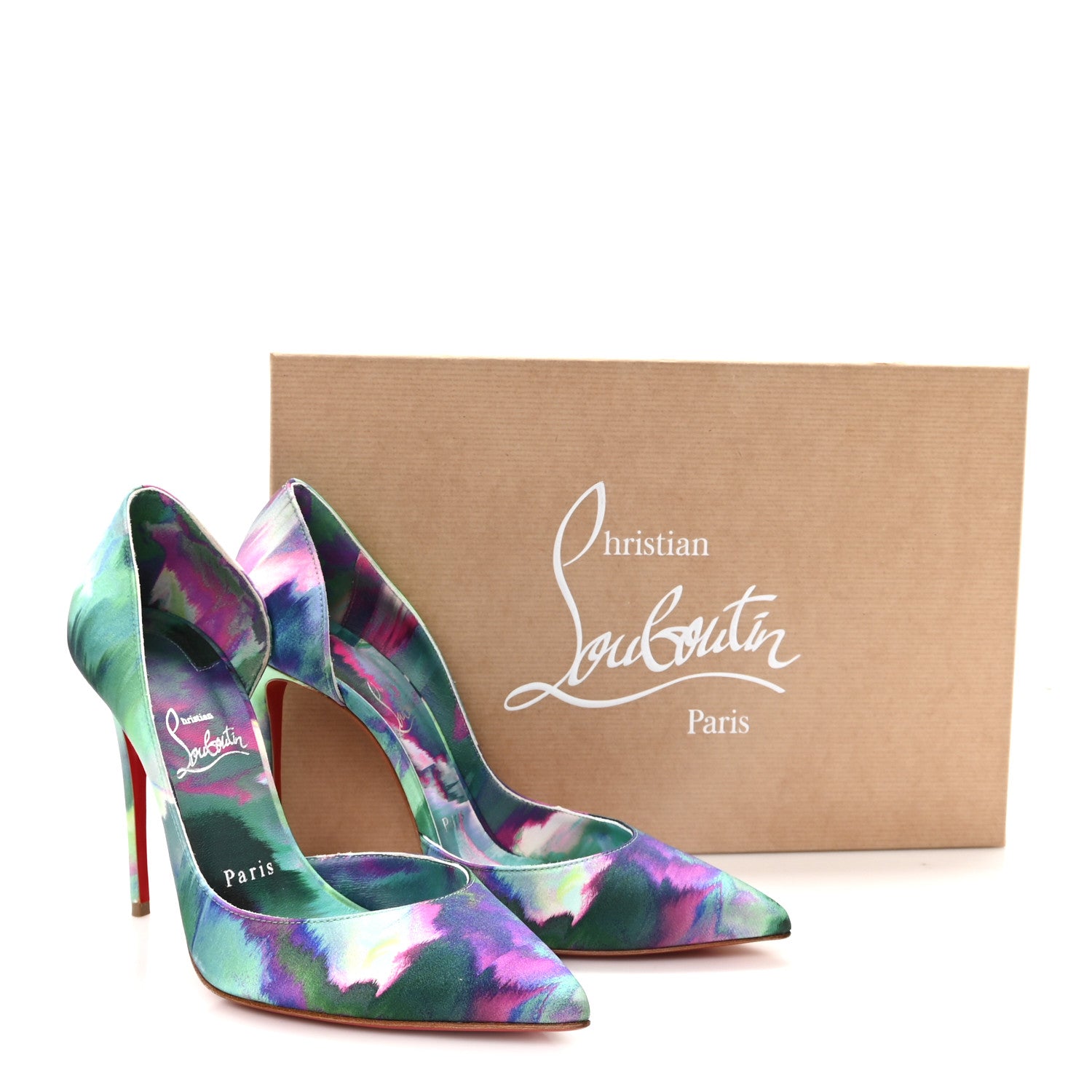 Christian Louboutin Satin Melancholia Iriza 100 Pumps 37.5 Multicolor 9 of 9