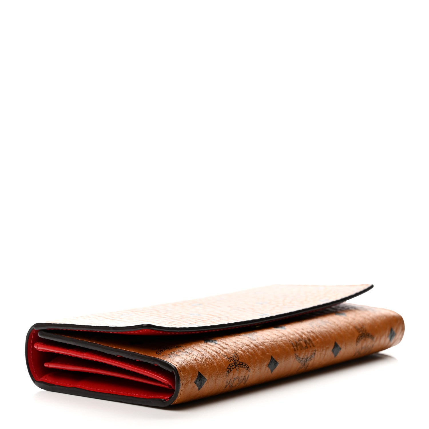 MCM Visetos Continental Flap Wallet Cognac Red 4 of 11