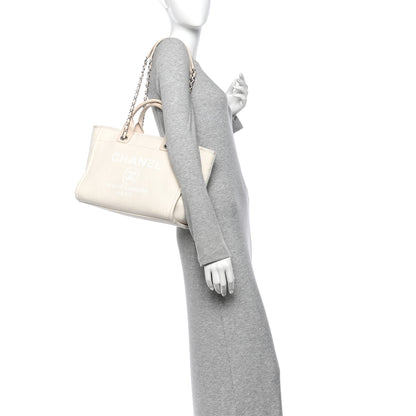 Chanel Mixed Fibers Small Deauville Tote White 2 of 11