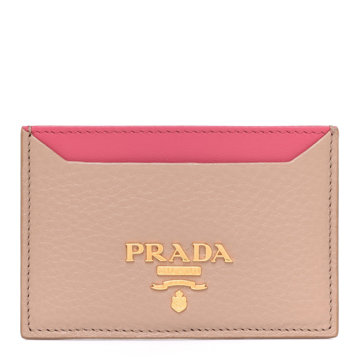 Prada Daino Colour Card Holder Cammeo Peonia 1 of 8