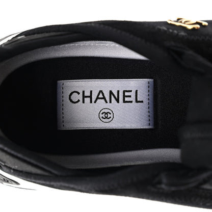 Chanel Velvet Calfskin Mixed Fibers CC Sneakers 40 Black 8 of 10