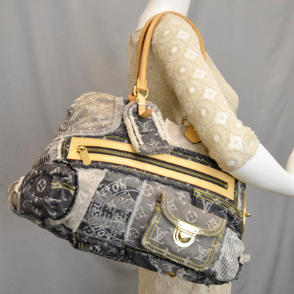 Louis Vuitton Denim Patchwork Bowly Black 2 of 12