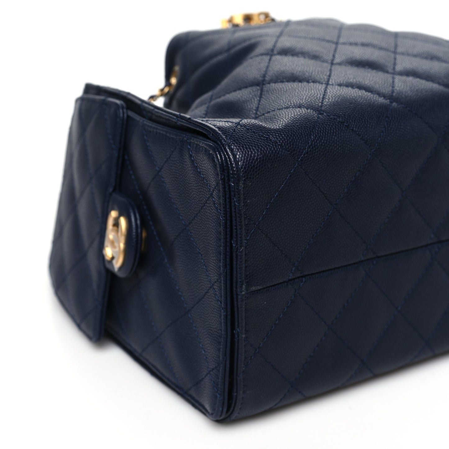 Caviar Quilted Small Chanel 25 Handbag Dark Navy