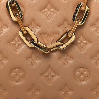 Louis Vuitton Lambskin Embossed Monogram Coussin PM Camel 9 of 11