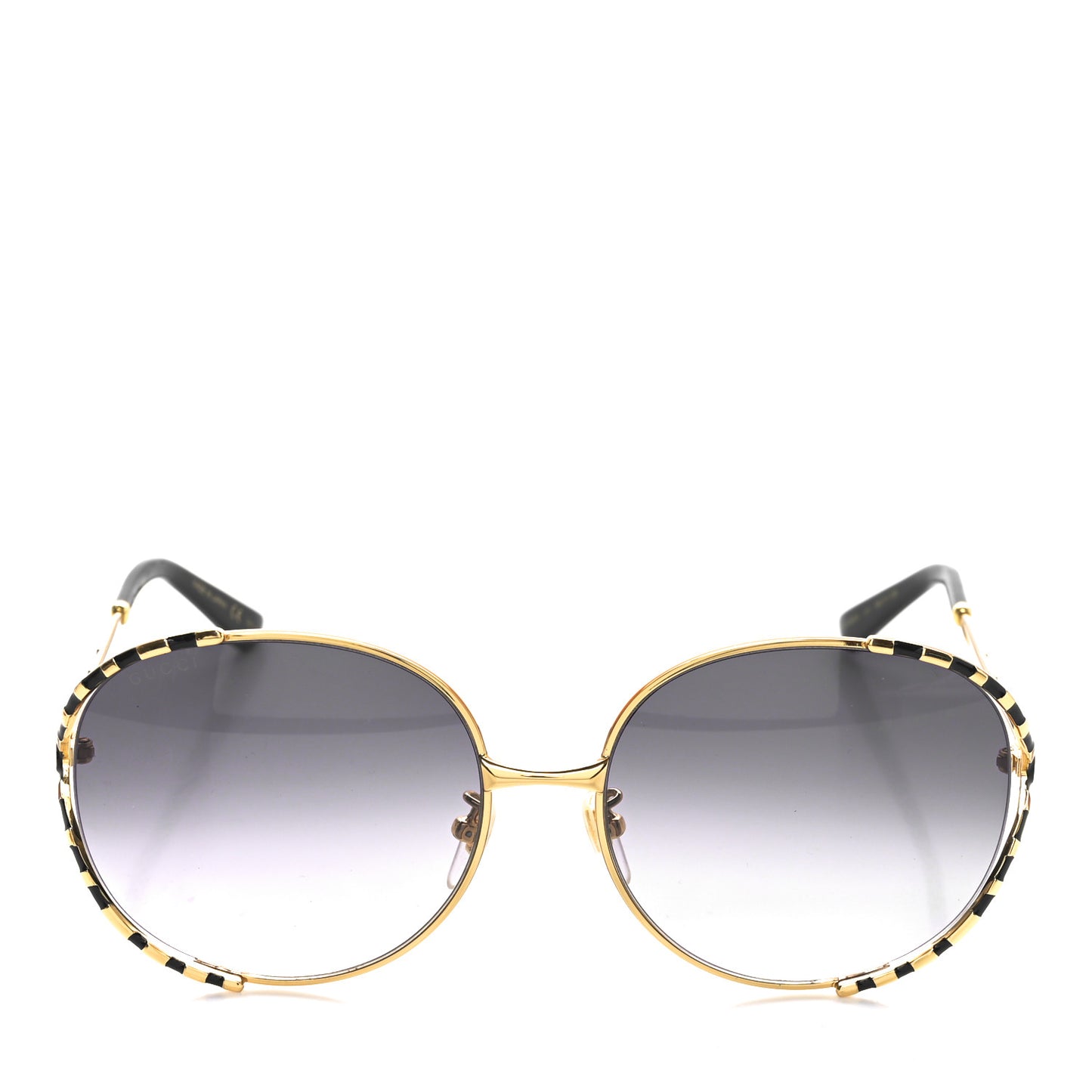 Metal Round Frame GG0595S Sunglasses Gold Black