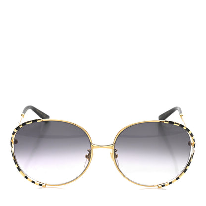 Gucci Metal Round Frame GG0595S Sunglasses Gold Black 2 of 6