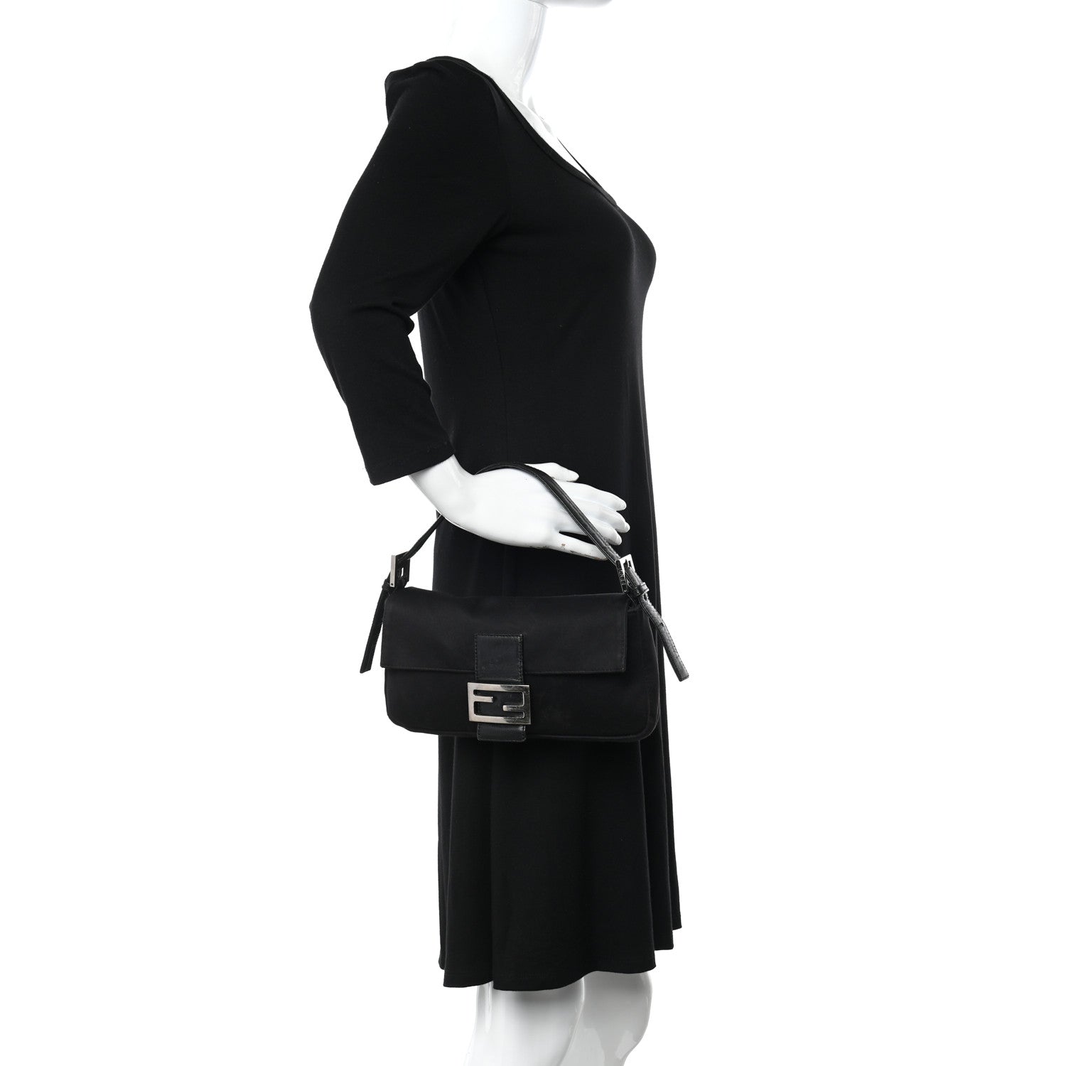 Fendi Nylon Baguette Black 2 of 12