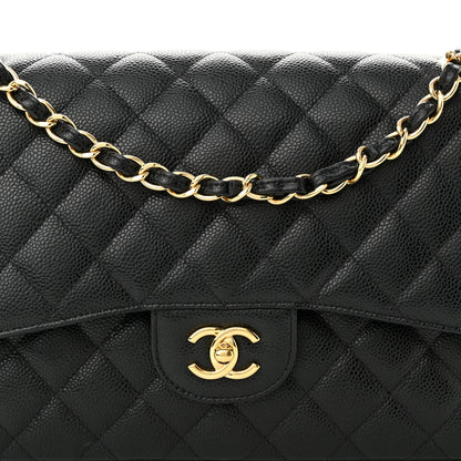 Chanel Caviar Quilted Jumbo Double Flap Black 8 of 10
