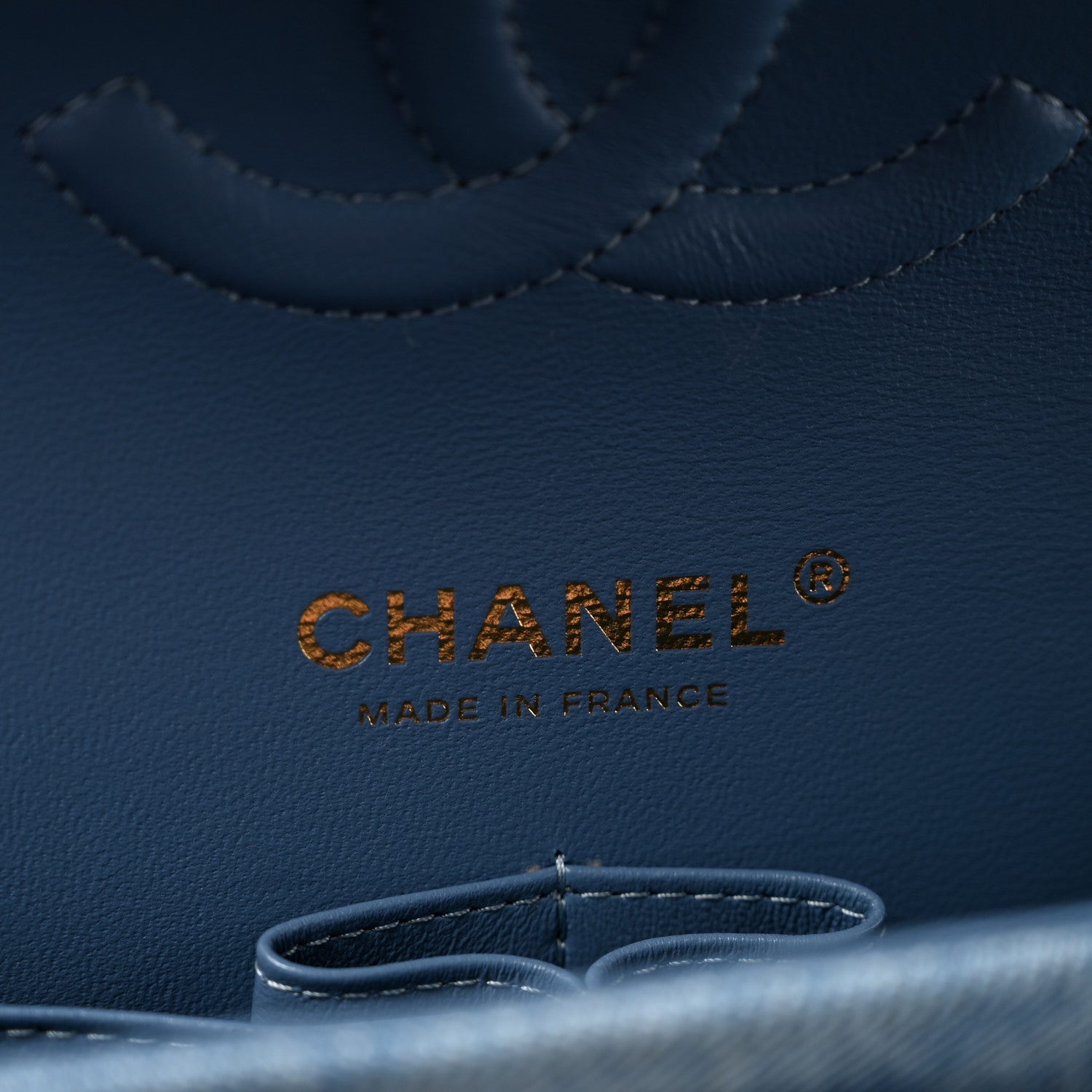 Chanel Printed Denim Quilted Medium Double Flap Light Blue 6 of 12