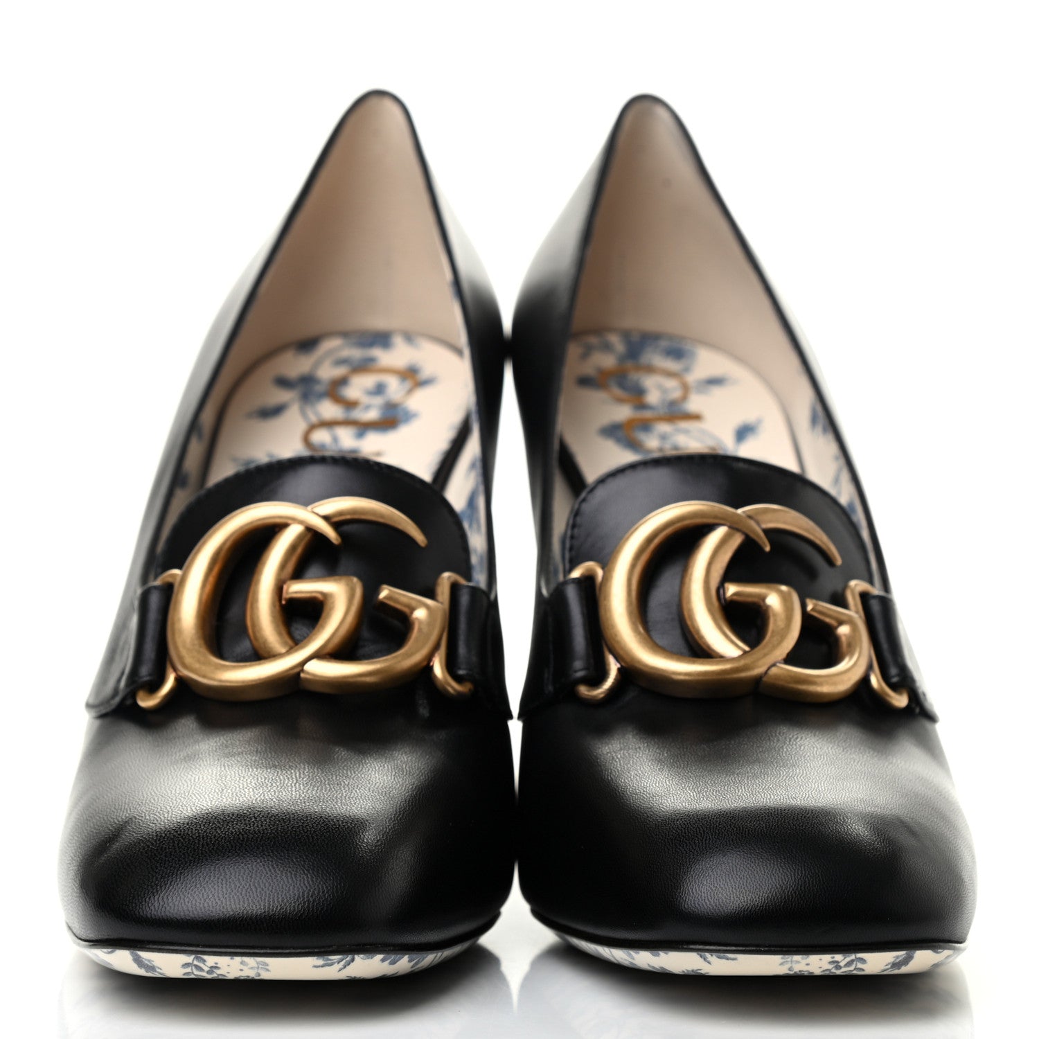 Gucci Malaga Kid GG Victoire 95mm Loafer Pumps 40.5 Black 2 of 7