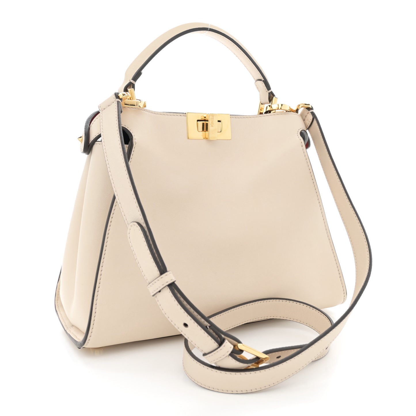 Vitello Tahiti Burro Bi-Color Medium Peekaboo Iconic Essentially Satchel Camelia Fragola Dark Blue