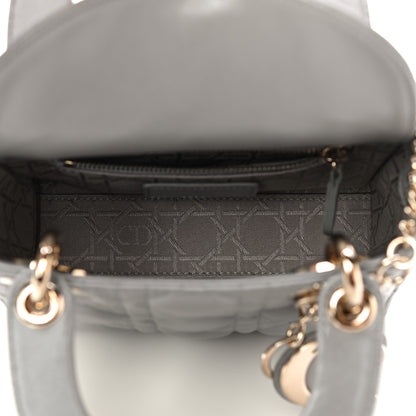 Christian Dior Metallic Lambskin Cannage Mini Lady Dior Grey 5 of 10