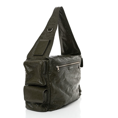 Balenciaga Agneau Arena Superbusy Large Sling Zip Shoulder Bag Khaki 3 of 10
