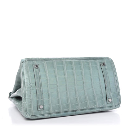 Hermes Matte Alligator Birkin 35 Ciel 6 of 33