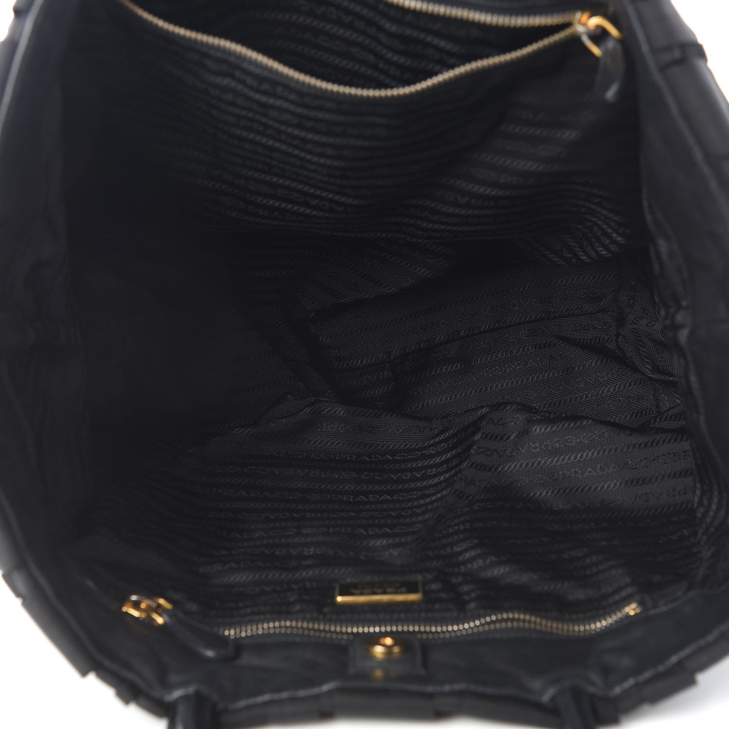 Prada Tessuto Nylon Woven Shopping Tote Black 4 of 7