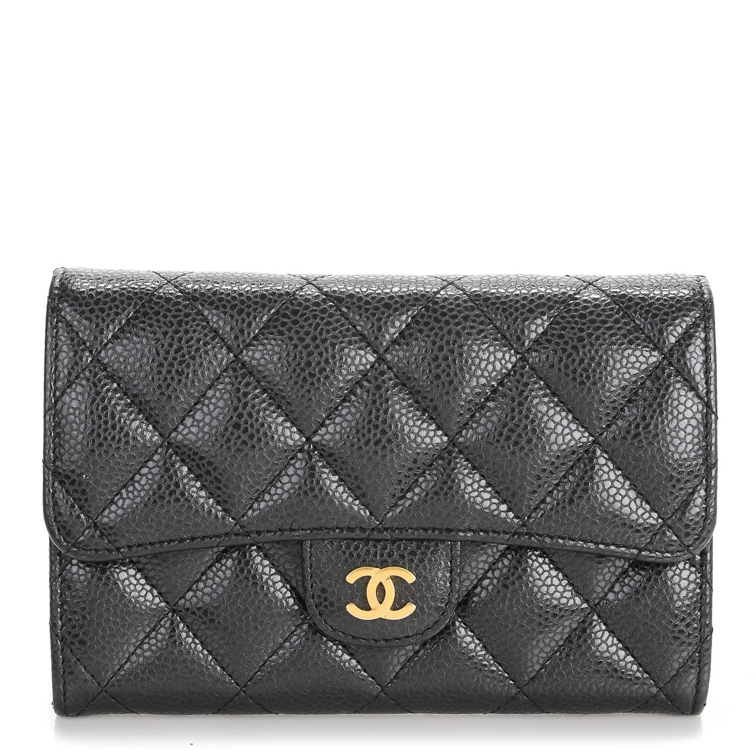 Chanel Caviar Quilted Small Flap Wallet Black 1 of 8