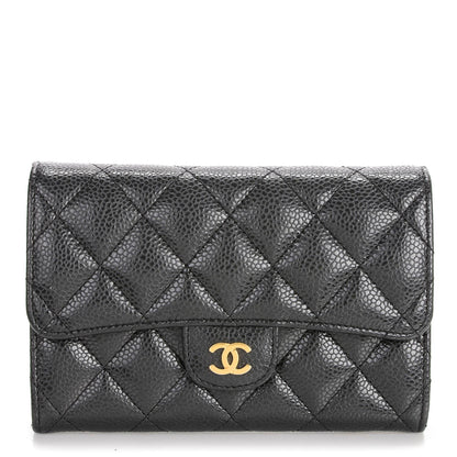 Chanel Caviar Quilted Small Flap Wallet Black 1 of 8