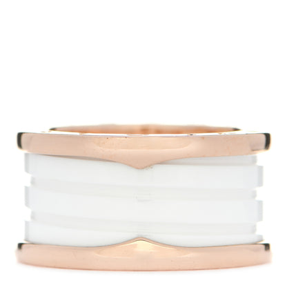 Bulgari 18K Rose Gold White Ceramic B.Zero1 Four-Band Ring 57 8 1 of 6