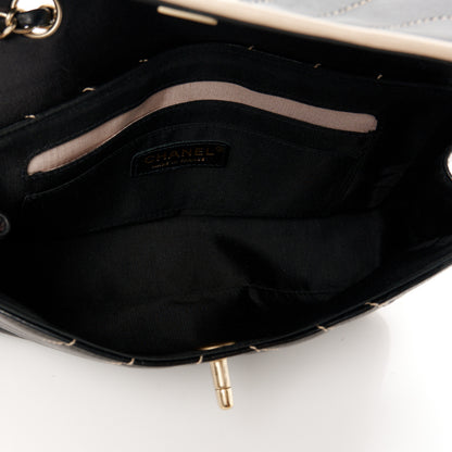 Chanel Lambskin Quilted Single Flap Bag Black Beige 5 of 11